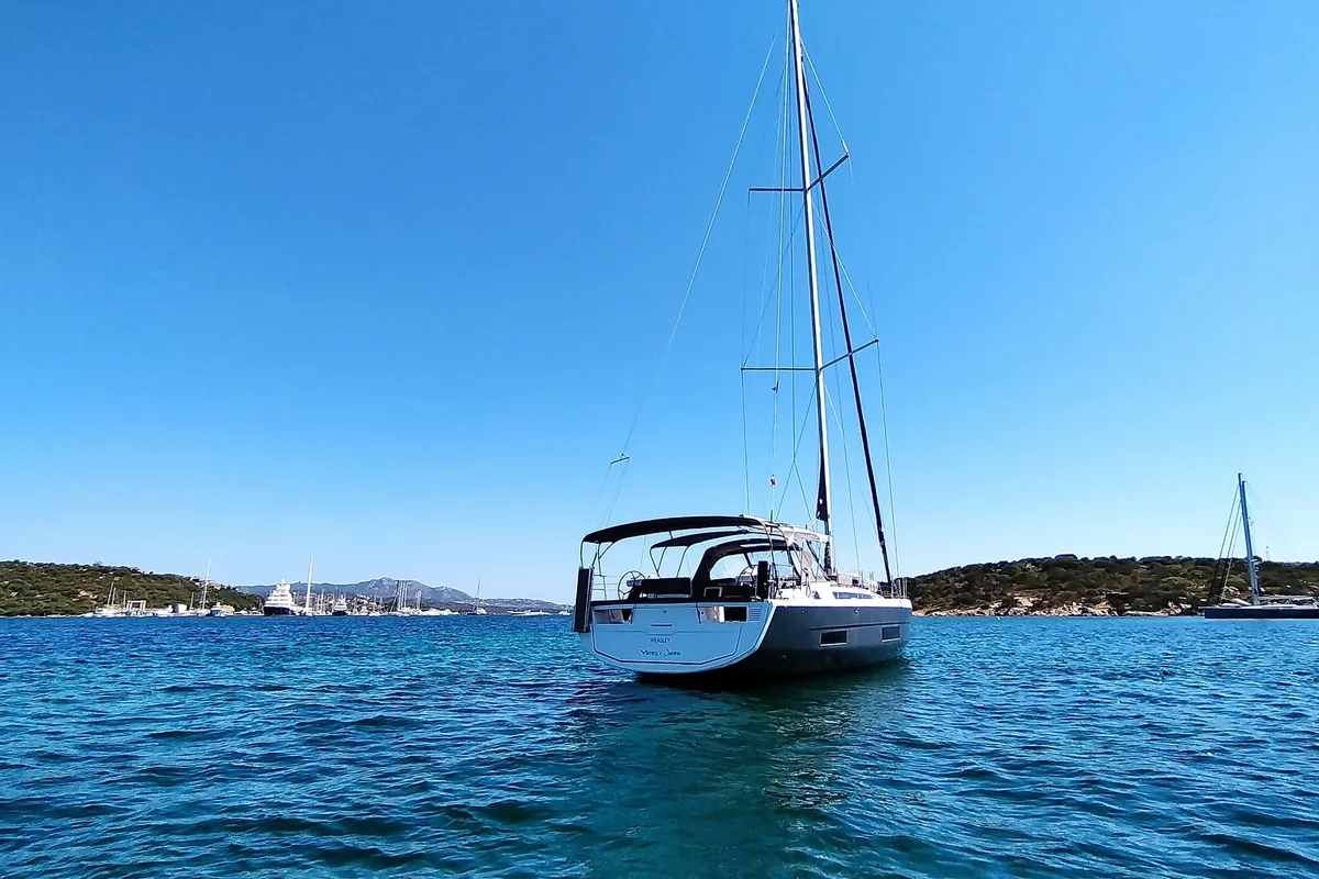 Weasley, a Dufour 470 sailboat at Olbia, Italy