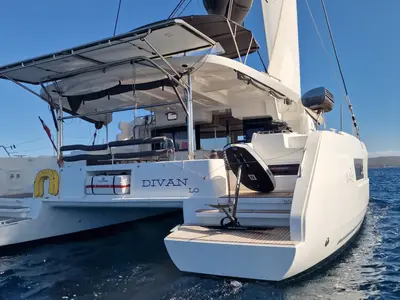 Divan, a Lagoon 46 catamaran at Pianottoli-Caldarello, France