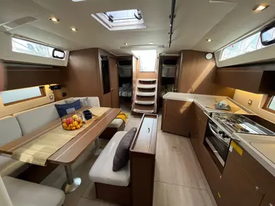 Salon of Summer Spirit, a Beneteau Oceanis 46.1 sailboat at Općina Medulin, Croatia