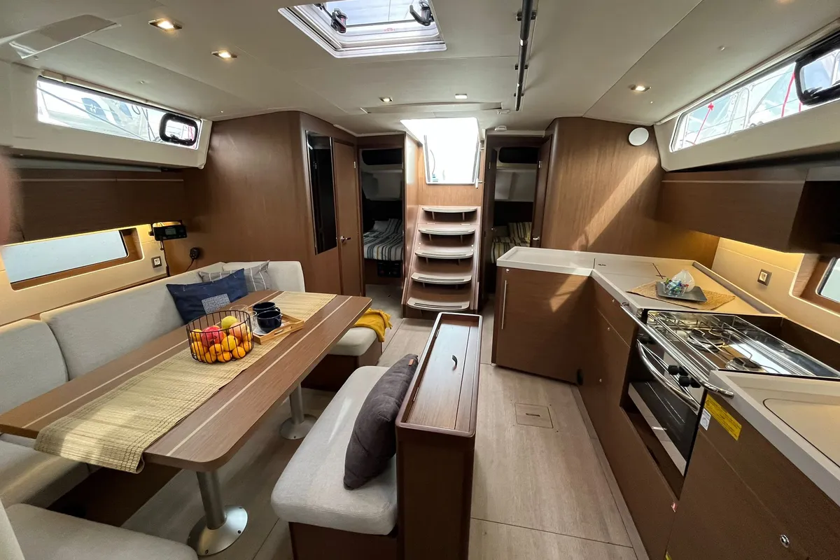 Salon of Summer Spirit, a Beneteau Oceanis 46.1 sailboat at Općina Medulin, Croatia