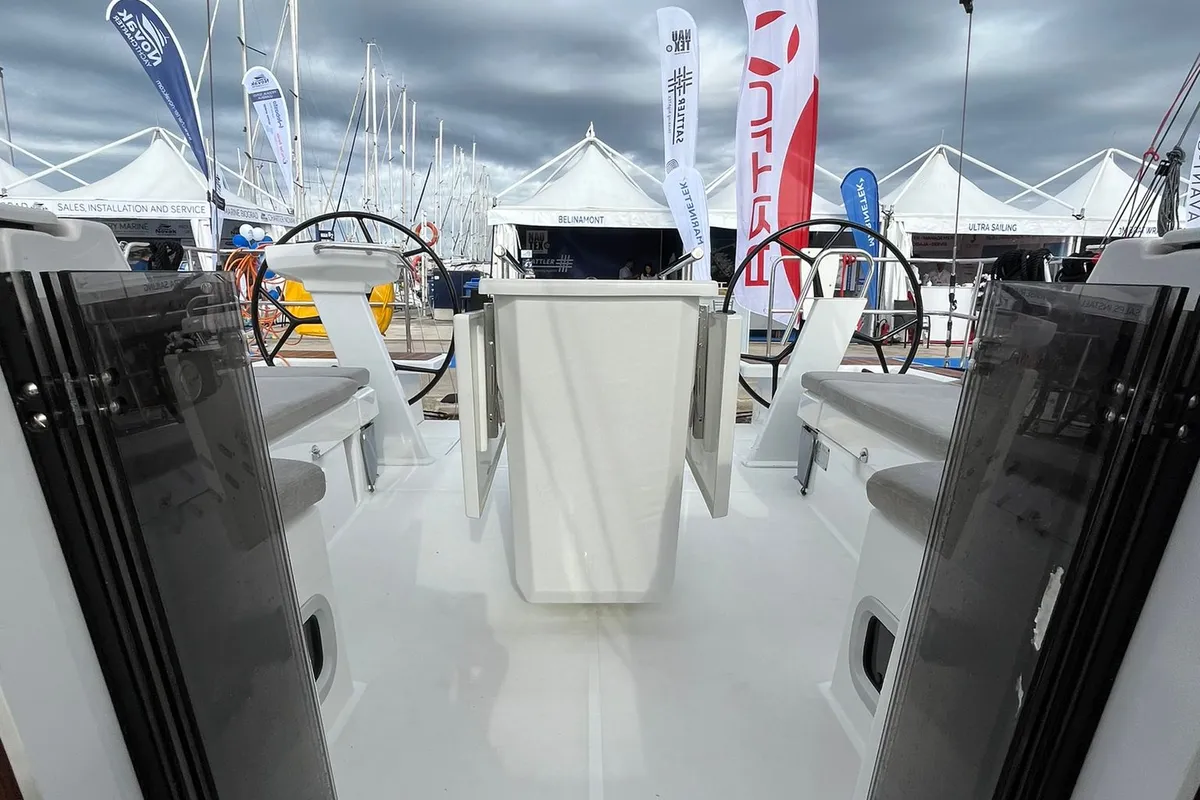 Cockpit of Summer Spirit, a Beneteau Oceanis 46.1 sailboat at Općina Medulin, Croatia