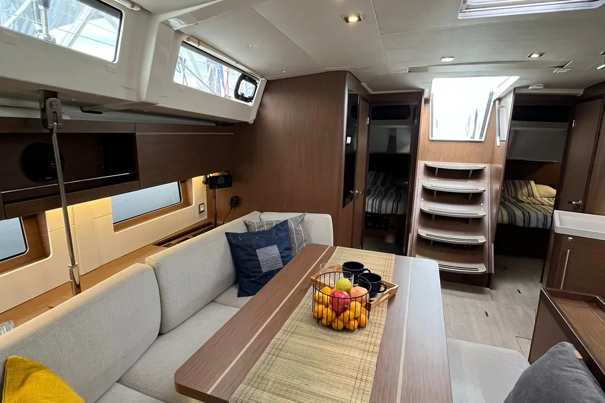 Salon of Summer Spirit, a Beneteau Oceanis 46.1 sailboat at Općina Medulin, Croatia