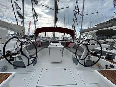 Cockpit of Summer Spirit, a Beneteau Oceanis 46.1 sailboat at Općina Medulin, Croatia