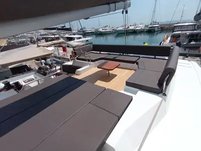 Eros, a Fountaine Pajot Tanna 47 catamaran at Athens, Greece