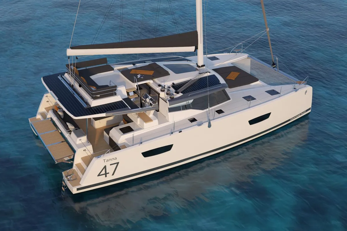 Eros, a Fountaine Pajot Tanna 47 catamaran at Athens, Greece