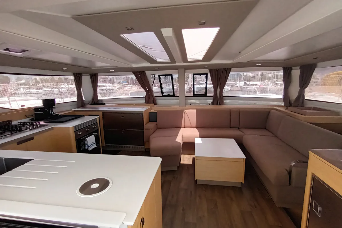 Eros, a Fountaine Pajot Tanna 47 catamaran at Athens, Greece