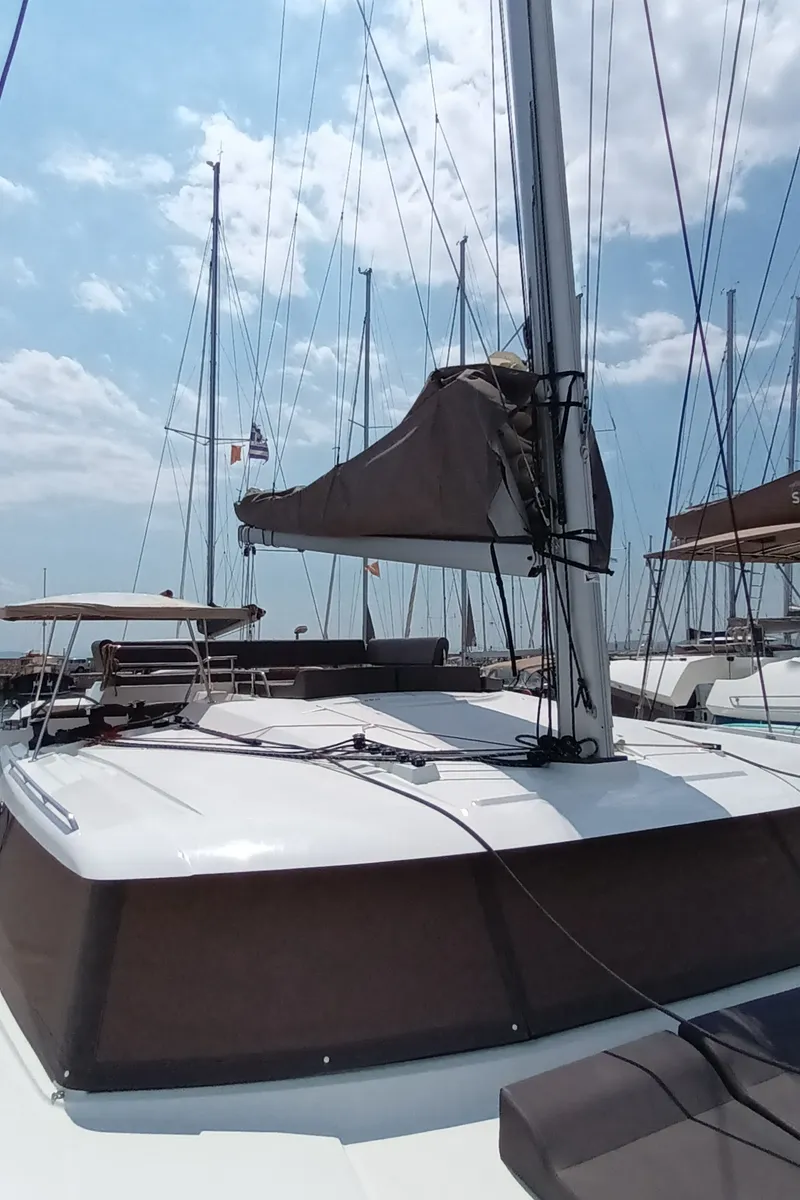 Eros, a Fountaine Pajot Tanna 47 catamaran at Athens, Greece