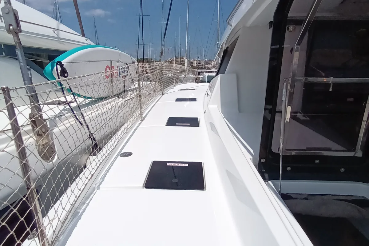 Eros, a Fountaine Pajot Tanna 47 catamaran at Athens, Greece