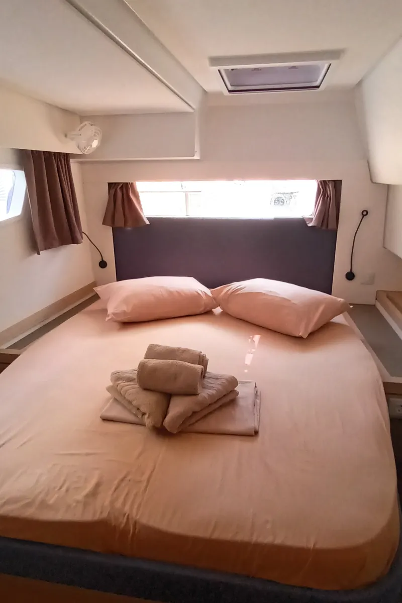 Eros, a Fountaine Pajot Tanna 47 catamaran at Athens, Greece