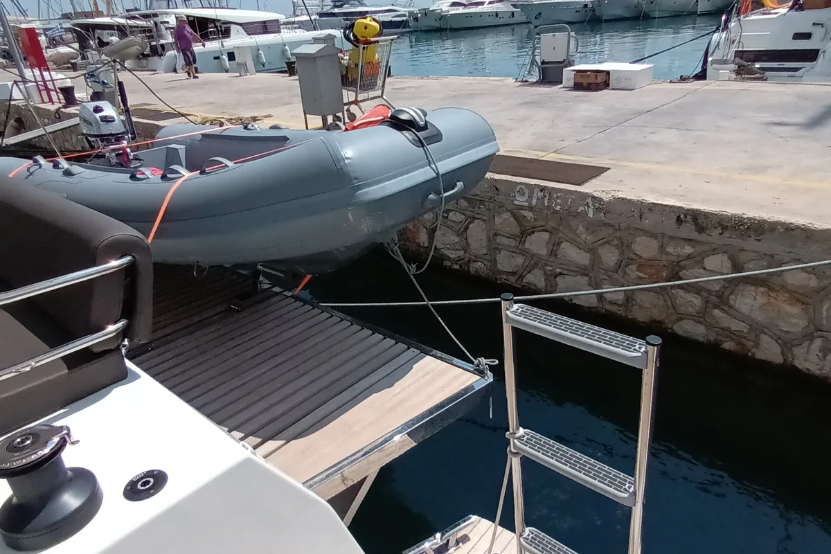 Eros, a Fountaine Pajot Tanna 47 catamaran at Athens, Greece