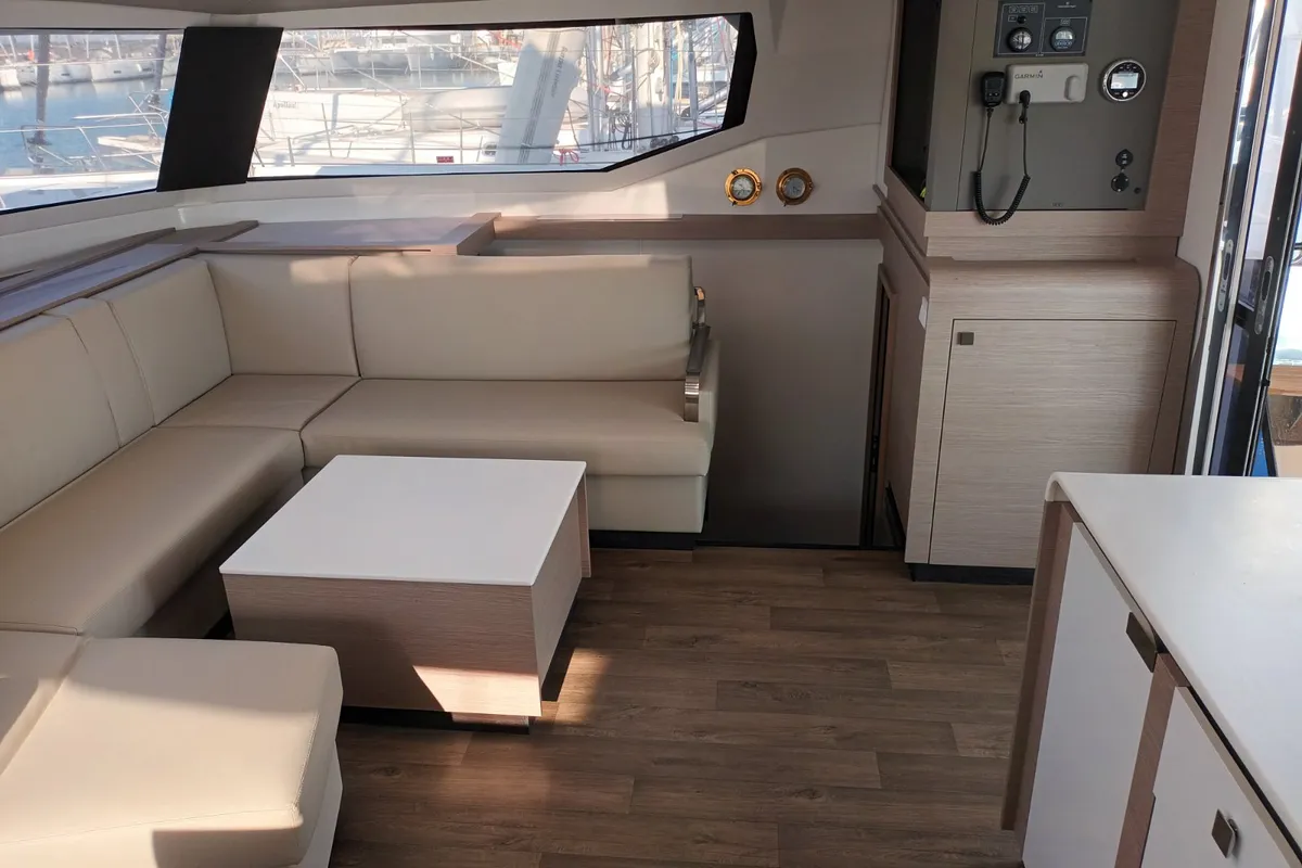 Eros, a Fountaine Pajot Tanna 47 catamaran at Athens, Greece