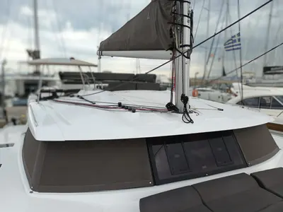 Eros, a Fountaine Pajot Tanna 47 catamaran at Athens, Greece