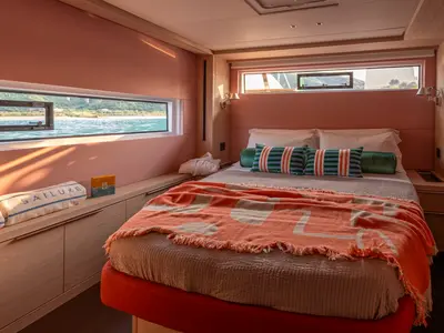 Cabin on Sailuxe - Gloria, a Lagoon Sixty 5 catamaran at Castellammare del Golfo, Italy