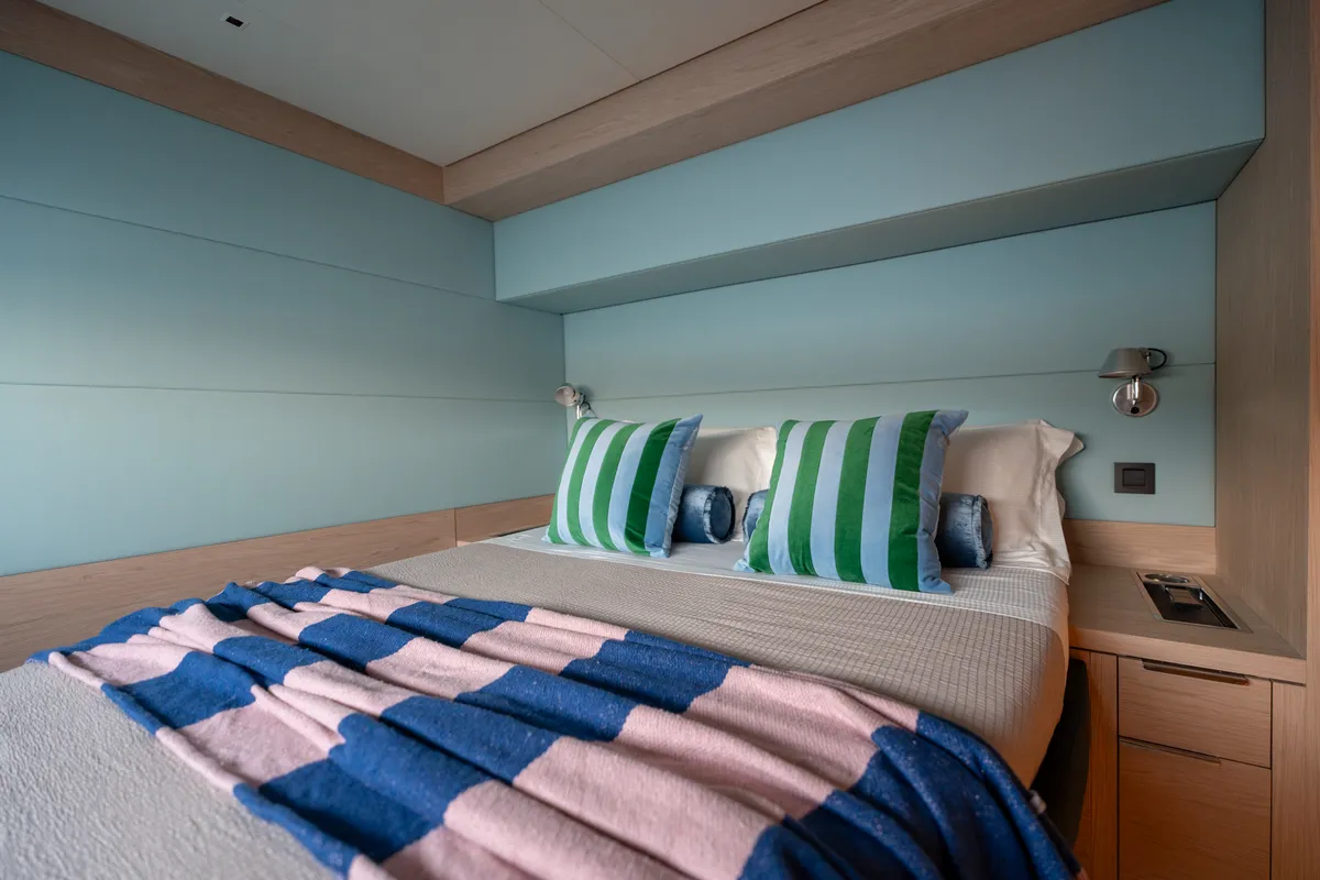Cabin on Sailuxe - Gloria, a Lagoon Sixty 5 catamaran at Castellammare del Golfo, Italy