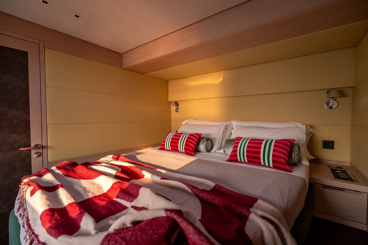Cabin on Sailuxe - Gloria, a Lagoon Sixty 5 catamaran at Castellammare del Golfo, Italy