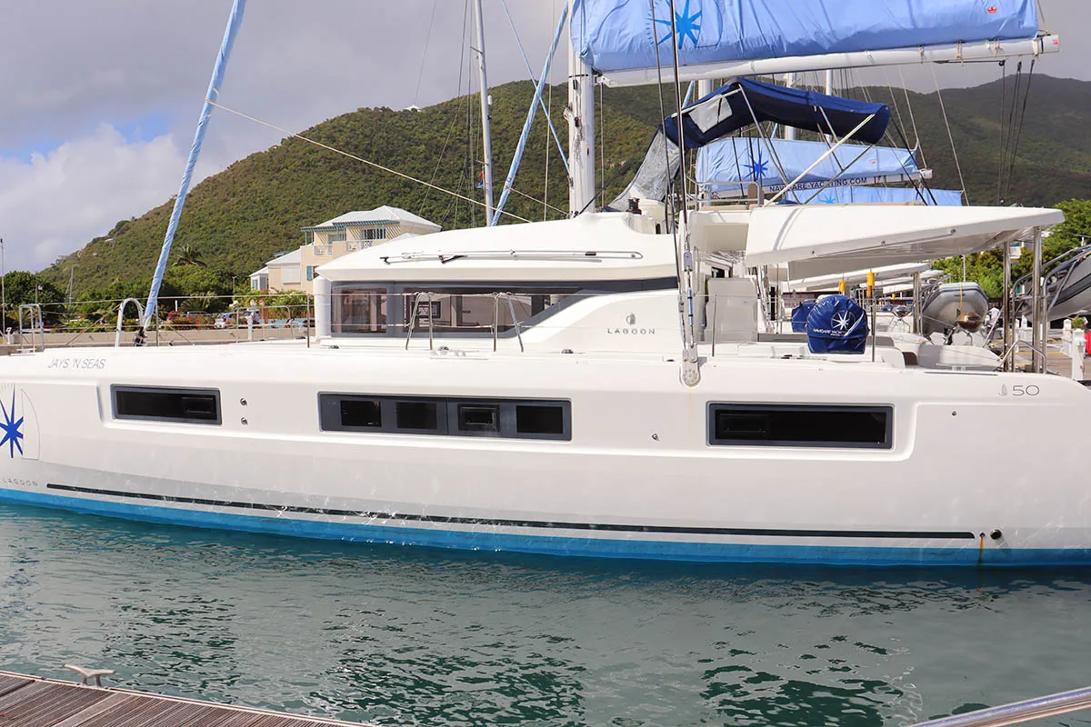Jays 'n Seas, a Lagoon 50 catamaran at Road Town, British Virgin Islands