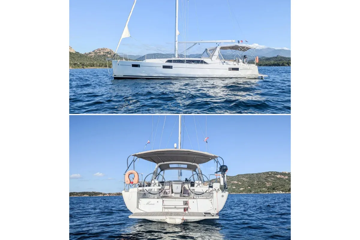 Exterior view of Beneteau Oceanis 41.1, a sailboat at Portimão, Portugal