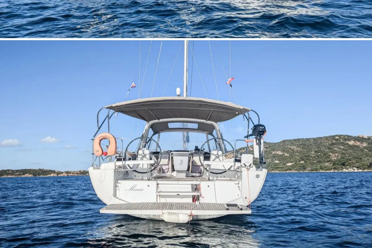Exterior view of Beneteau Oceanis 41.1, a sailboat at Portimão, Portugal