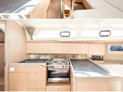 Galley of Beneteau Oceanis 41.1, a sailboat at Portimão, Portugal