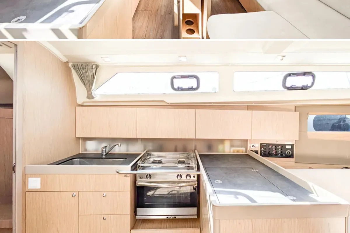 Galley of Beneteau Oceanis 41.1, a sailboat at Portimão, Portugal
