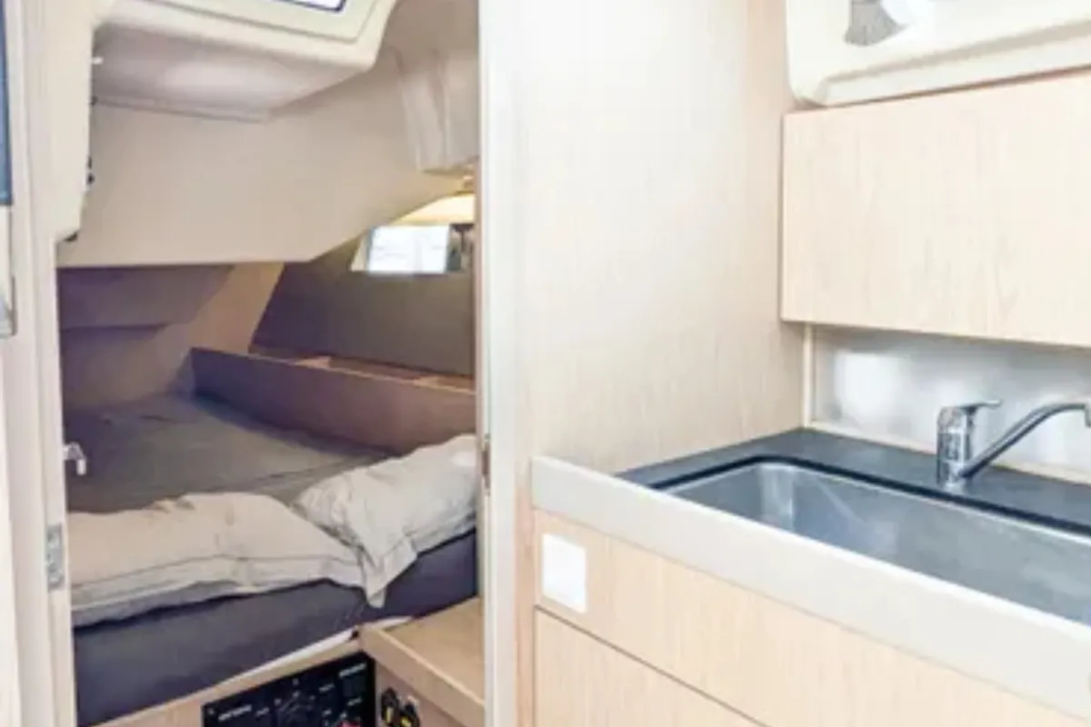 Galley of Beneteau Oceanis 41.1, a sailboat at Portimão, Portugal