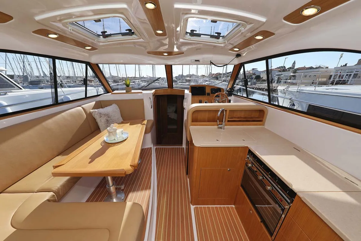Salon of Adriana, a SAS - Vektor Adriana 44 motor yacht at Grad Biograd na Moru, Croatia