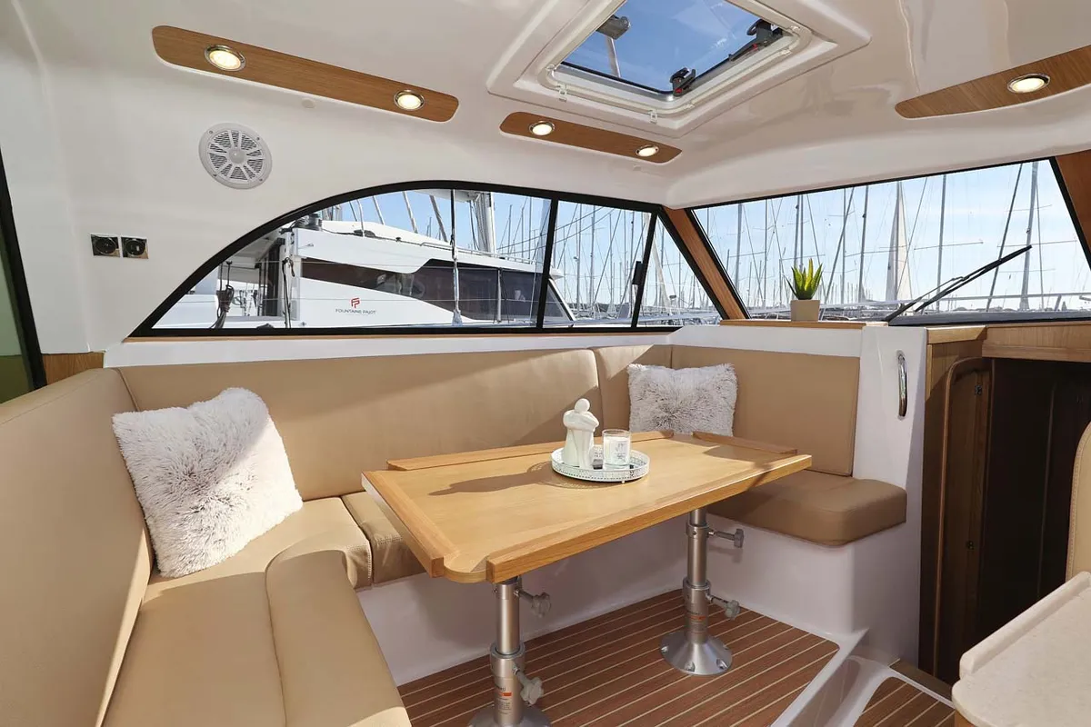 Salon of Adriana, a SAS - Vektor Adriana 44 motor yacht at Grad Biograd na Moru, Croatia