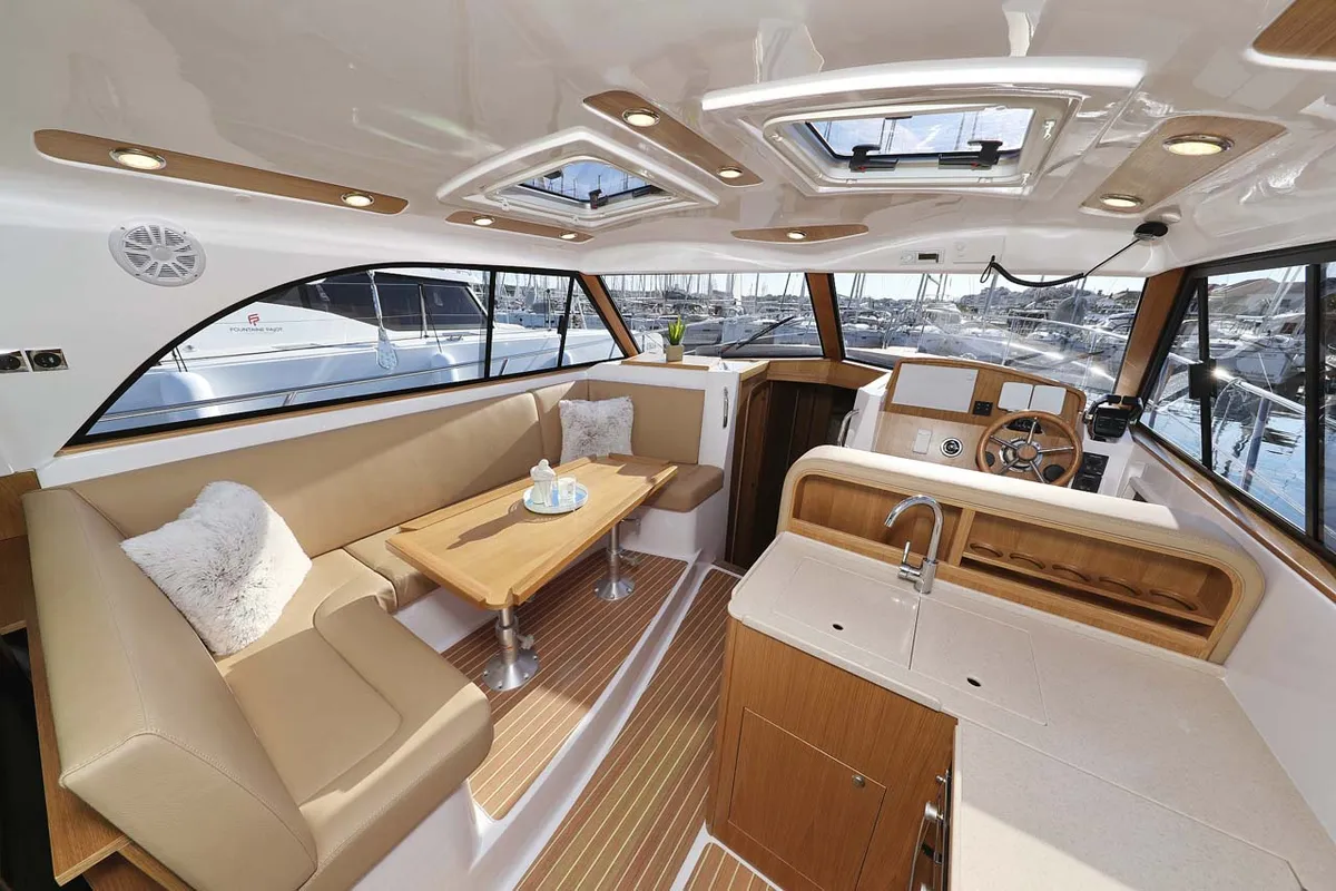 Salon of Adriana, a SAS - Vektor Adriana 44 motor yacht at Grad Biograd na Moru, Croatia
