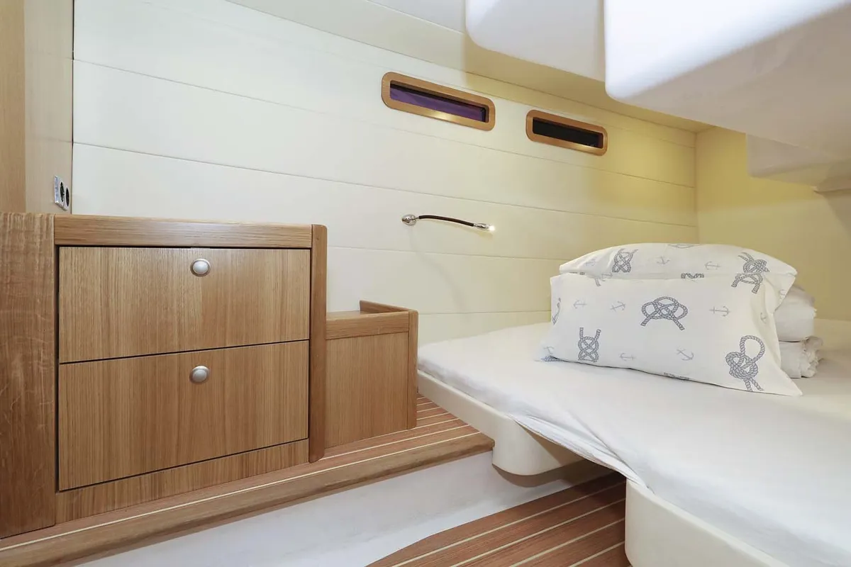 Cabin on Adriana, a SAS - Vektor Adriana 44 motor yacht at Grad Biograd na Moru, Croatia