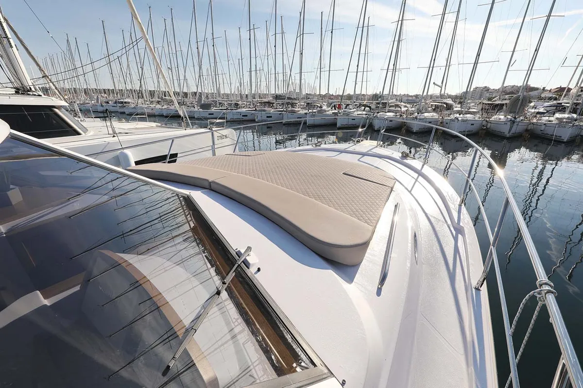 Deck of Adriana, a SAS - Vektor Adriana 44 motor yacht at Grad Biograd na Moru, Croatia
