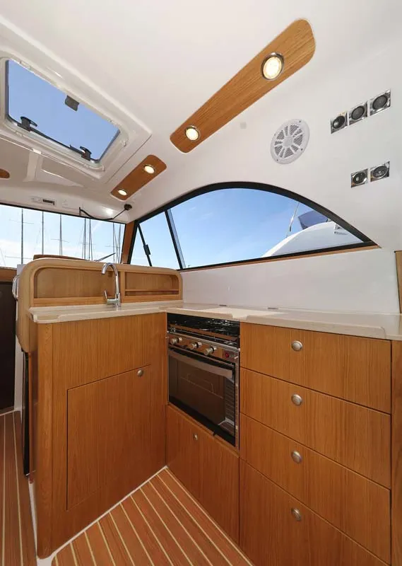 Galley of Adriana, a SAS - Vektor Adriana 44 motor yacht at Grad Biograd na Moru, Croatia