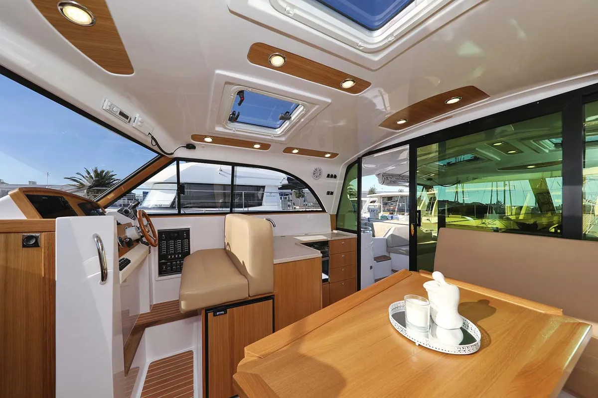Salon of Adriana, a SAS - Vektor Adriana 44 motor yacht at Grad Biograd na Moru, Croatia