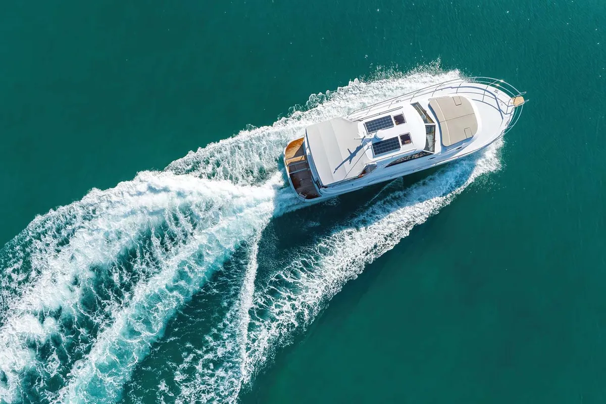 Exterior view of Adriana, a SAS - Vektor Adriana 44 motor yacht at Grad Biograd na Moru, Croatia