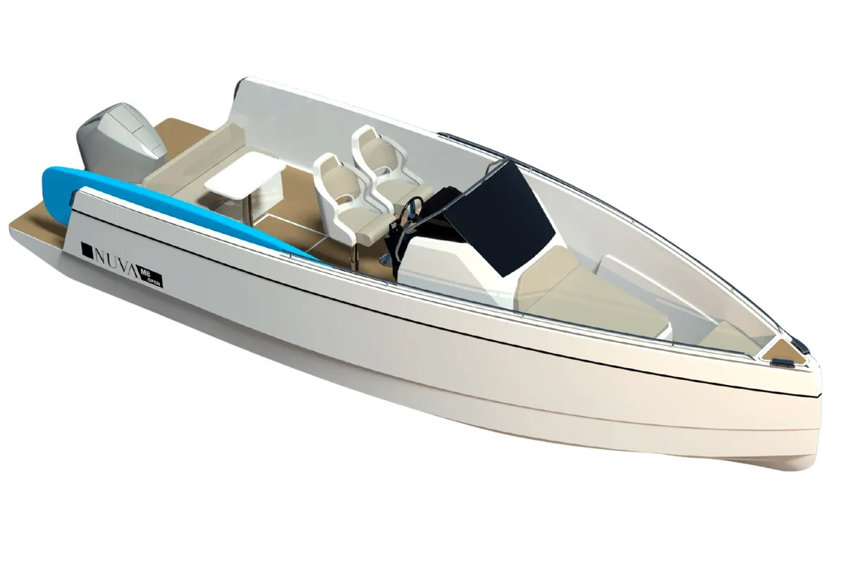 Nuva, a Nuva M8 motorboat at Sitges, Spain