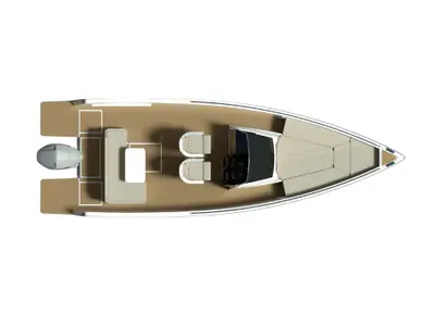 Floor plan of Nuva, a Nuva M8 motorboat at Sitges, Spain
