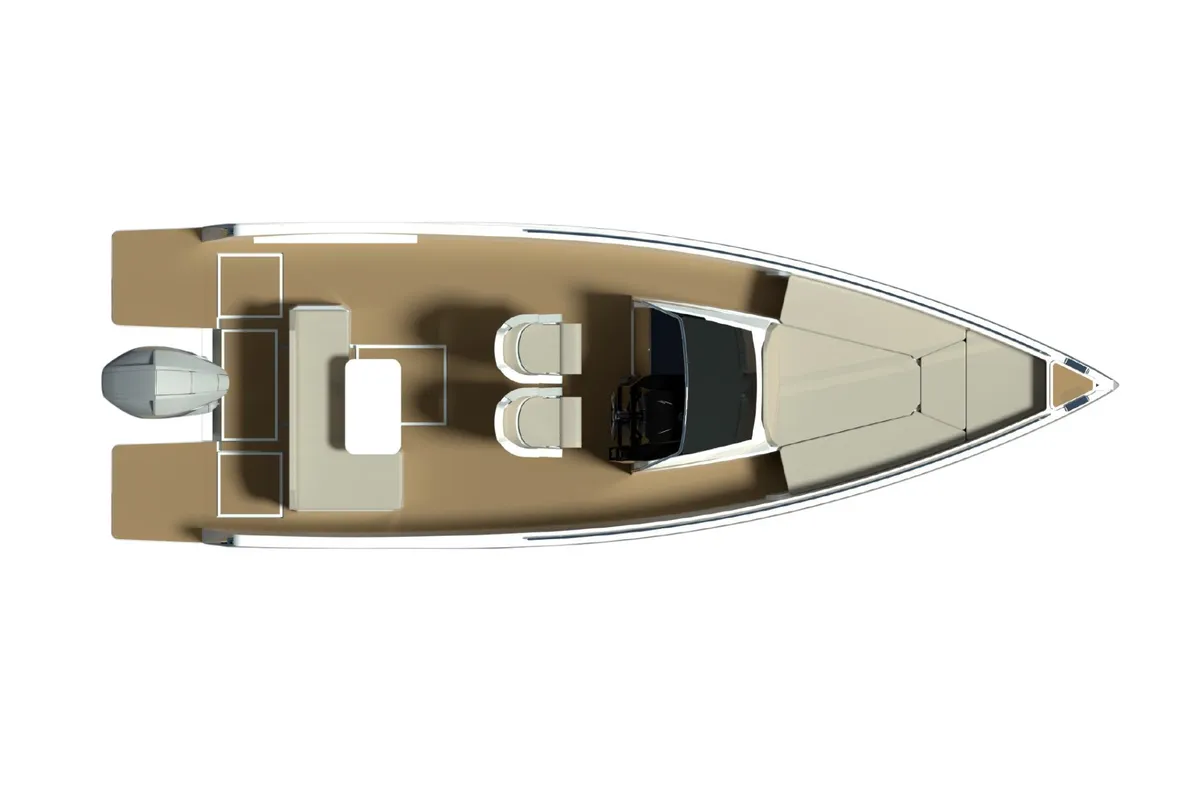 Floor plan of Nuva, a Nuva M8 motorboat at Sitges, Spain