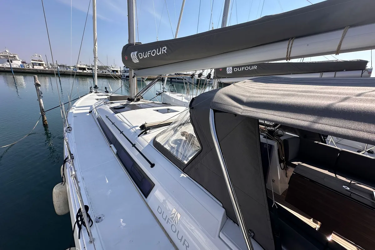 Jeroboam, a Dufour 470 - 4 + 1 cab. sailboat at Salerno, Italy
