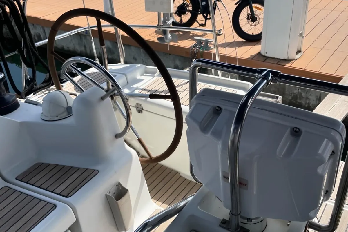Olga, a Jeanneau Sun Odyssey 439 sailboat at Salerno, Italy
