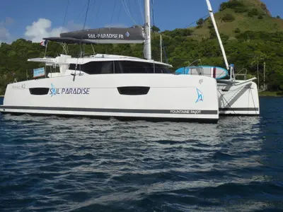 Comfort, a Fountaine Pajot Astréa 42 catamaran at Alameda, United States