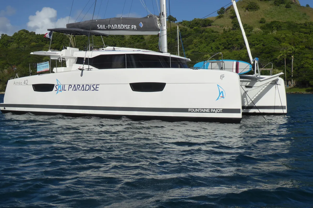 Comfort, a Fountaine Pajot Astréa 42 catamaran at Alameda, United States