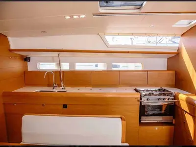 Galley of Kalos, a Jeanneau Sun Odyssey 519 sailboat at Tropea, Italy