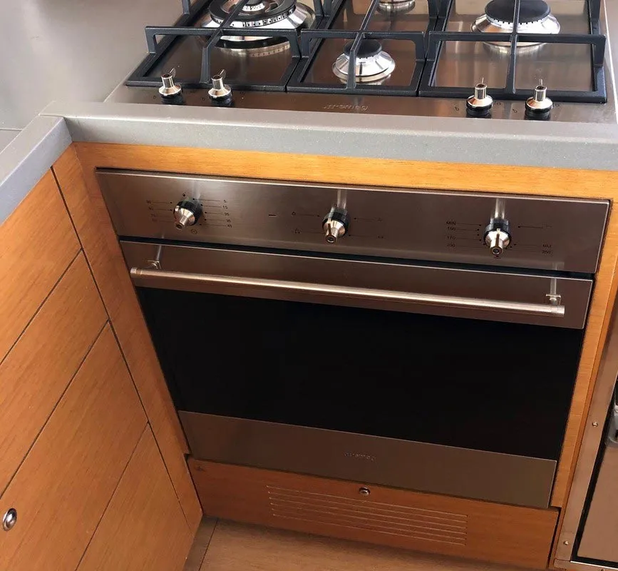 Galley of Yara, a Lagoon 450 F catamaran at Kontokali, Greece
