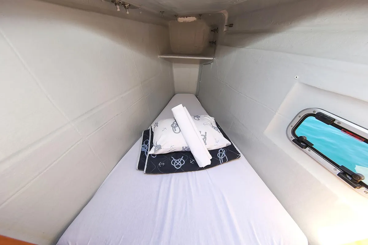 Cabin on Yara, a Lagoon 450 F catamaran at Kontokali, Greece