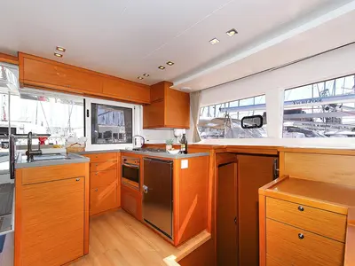 Galley of Yara, a Lagoon 450 F catamaran at Kontokali, Greece