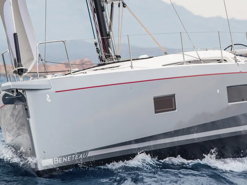 Exterior view of Mythodea, a Beneteau Oceanis 51.1 sailboat at Athens, Greece
