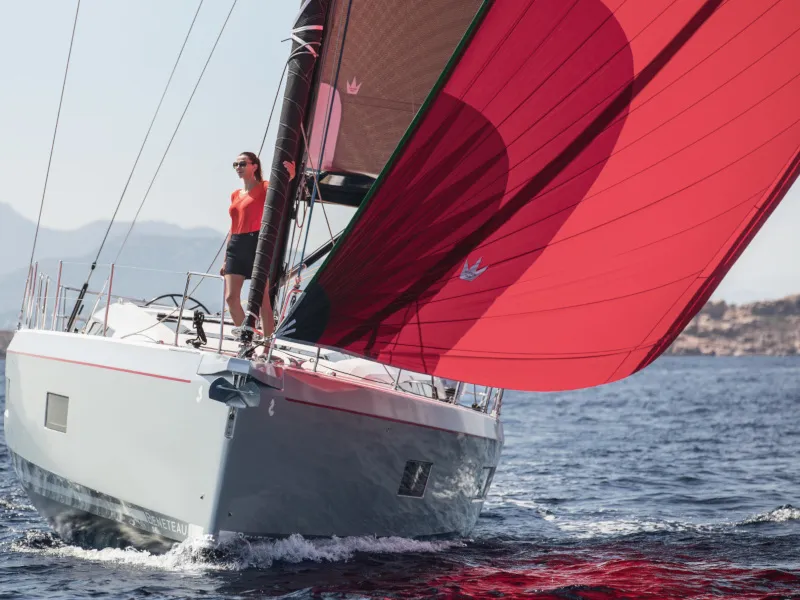 Exterior view of Mythodea, a Beneteau Oceanis 51.1 sailboat at Athens, Greece