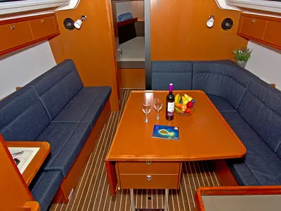Salon of Evala, a Bavaria Cruiser 37 sailboat at Split, Croatia