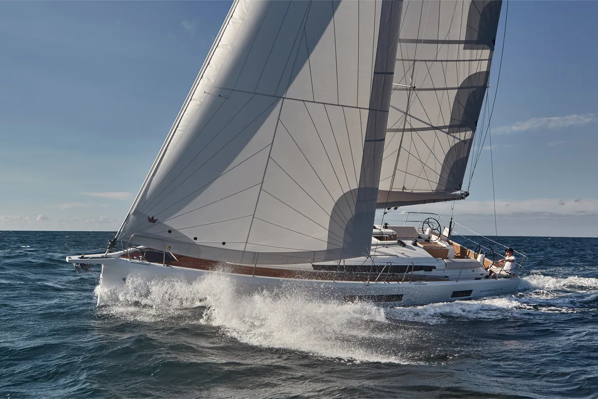 Exterior view of Celtic Breeze, a Jeanneau Sun Odyssey 440 sailboat at Marmaris, Turkey