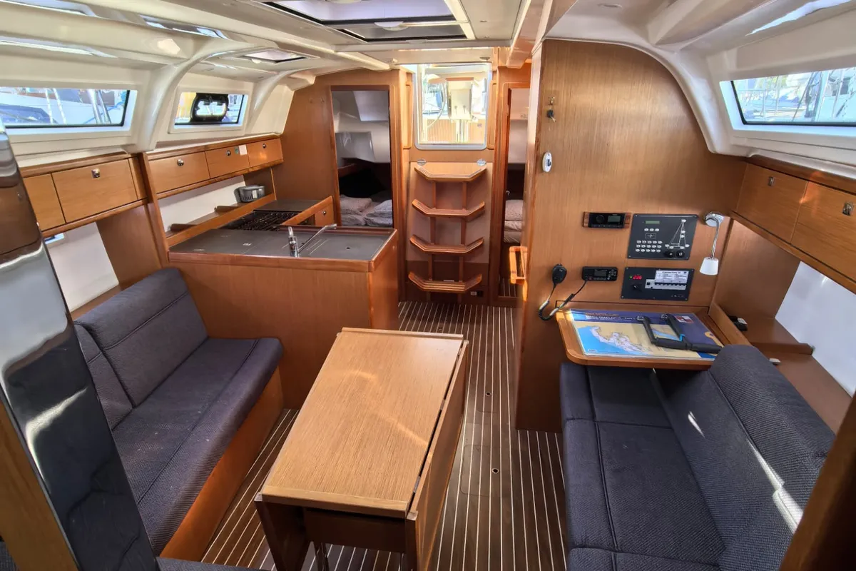 Salon of Lady Lana, a Bavaria Cruiser 37 sailboat at Punat, Croatia