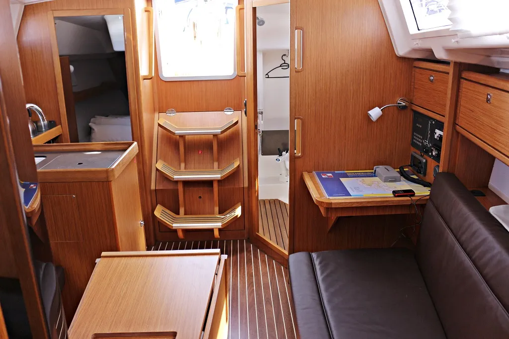Salon of Mirella, a Bavaria Cruiser 33 sailboat at Sukošan, Croatia